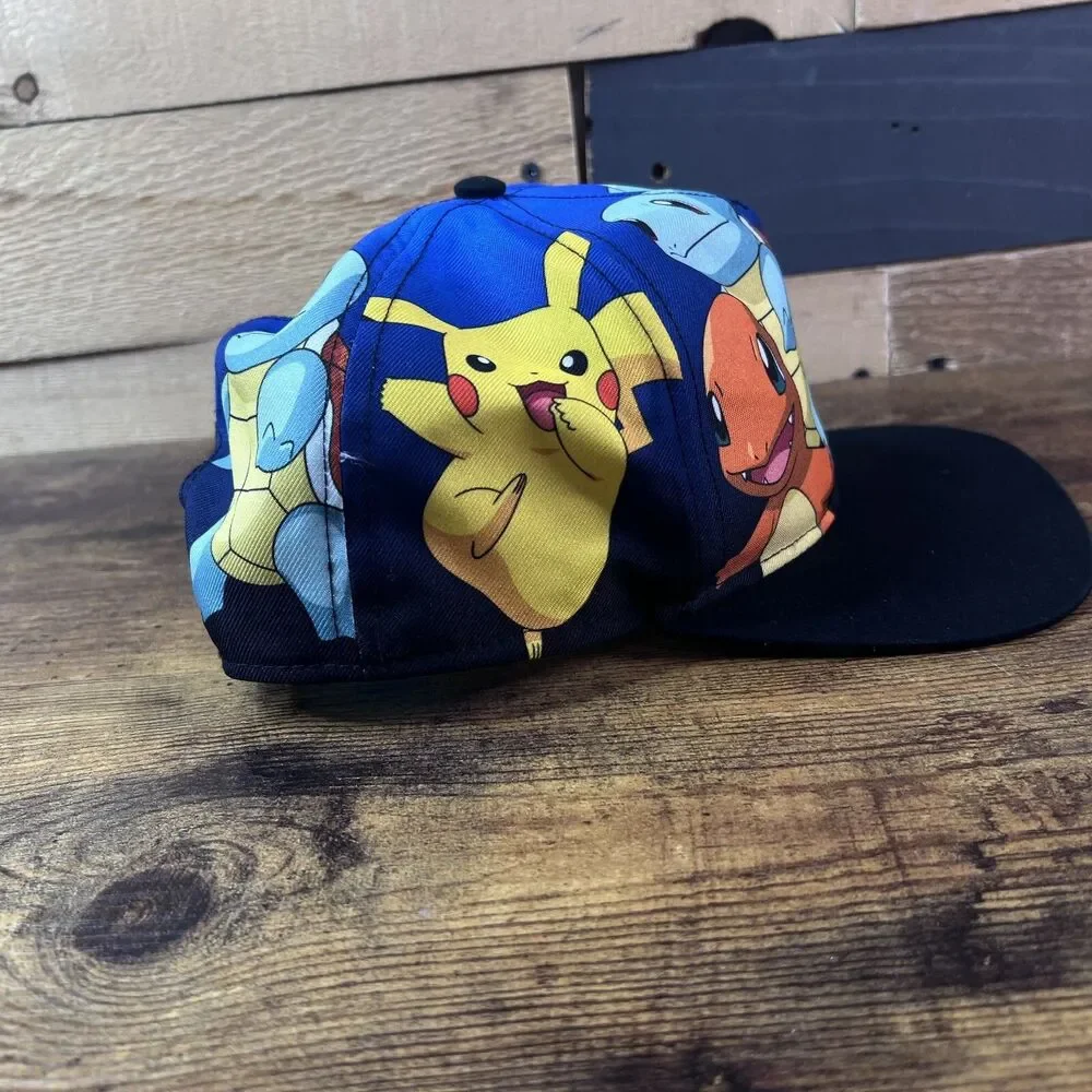 Pokemon Adjustable Snap Back Hat Baseball Cap Pikachu Charmander Squirtle